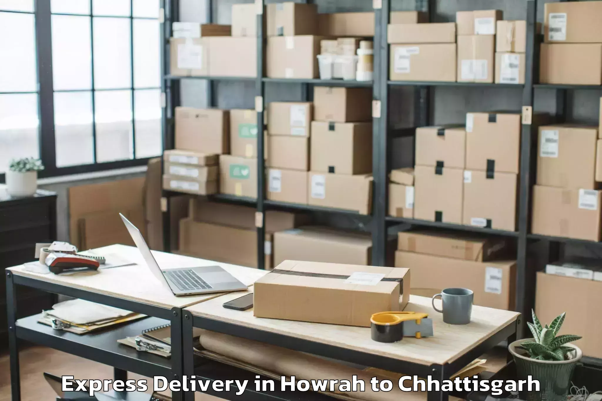 Professional Howrah to Chirimiri Express Delivery